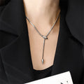GANEMLY 316L Stainless Steel Snakehead Shining Zircon Necklace Trendy Neck Chain Choker Collar Waterproof Jewelry For Women