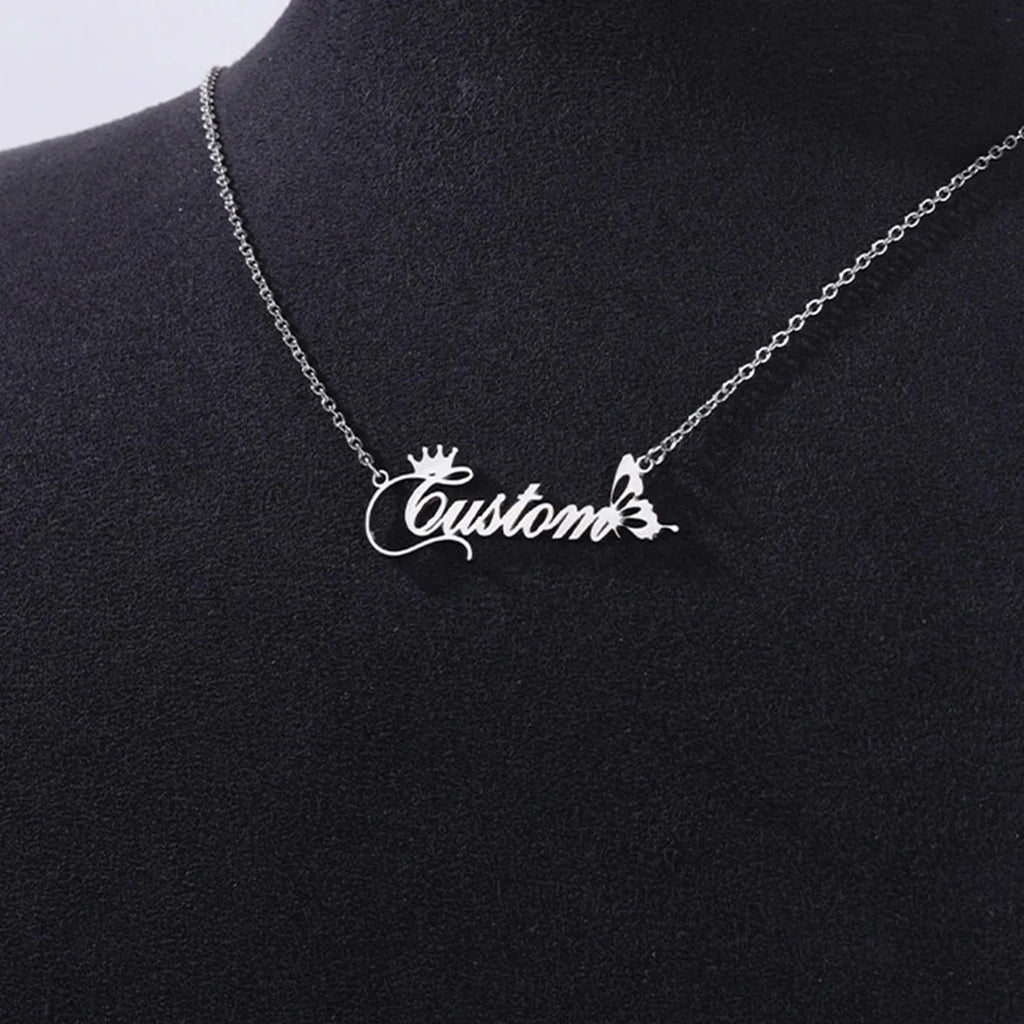 Custom Name Necklaces For Women Stainless Steel Customized Pendant Necklace Personalized Neck Jewelry Girlfriend Birthday Gift