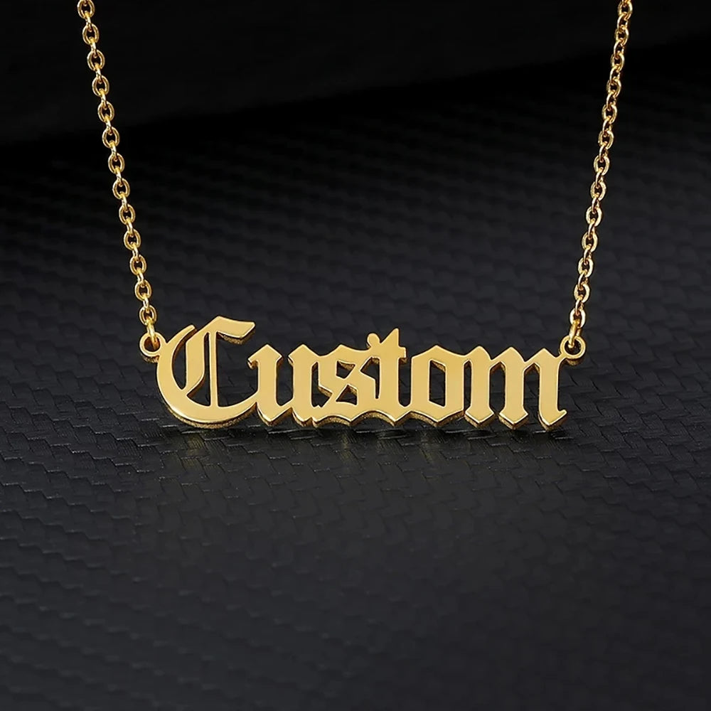 Custom Name Necklaces For Women Stainless Steel Customized Pendant Necklace Personalized Neck Jewelry Girlfriend Birthday Gift