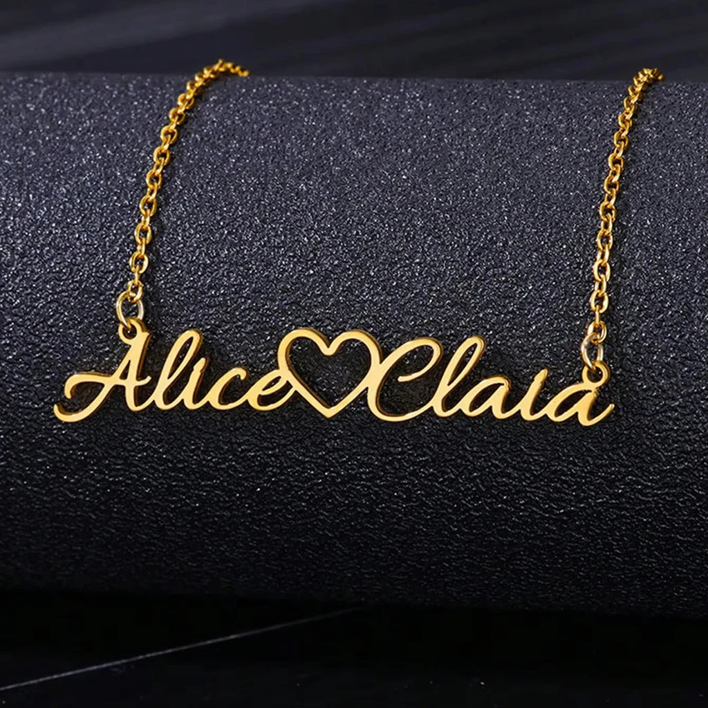 Custom Name Necklaces For Women Stainless Steel Customized Pendant Necklace Personalized Neck Jewelry Girlfriend Birthday Gift