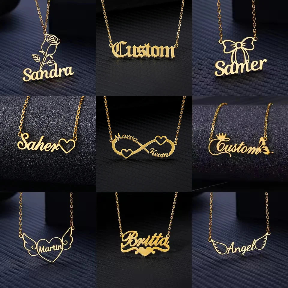 Custom Name Necklaces For Women Stainless Steel Customized Pendant Necklace Personalized Neck Jewelry Girlfriend Birthday Gift