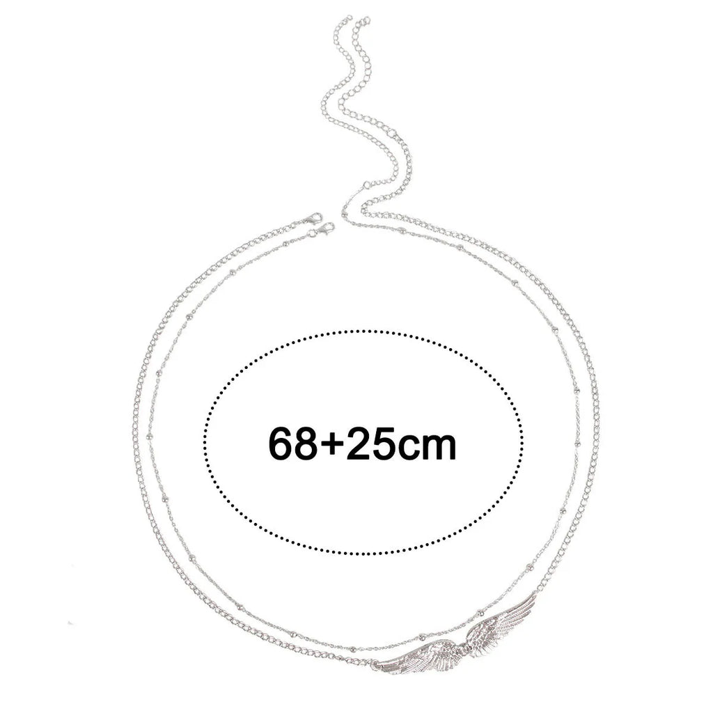 Sexy Fashion Waist Chain for Women New Charm Double Layer Wings Angel Body Chain Bikini Summer Beach Accessory Jewelry Gift